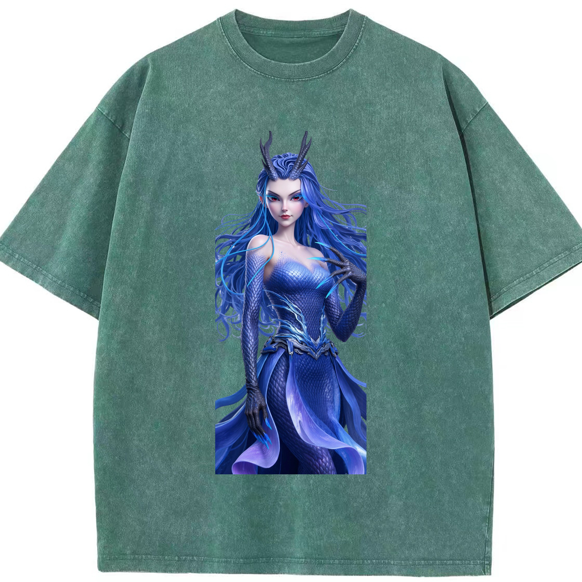 （画像用） Ne Zha 2 ナタ 魔童の大暴れ 綿100% ヴィンテージ風 半袖Tシャツ（フロントプリント）